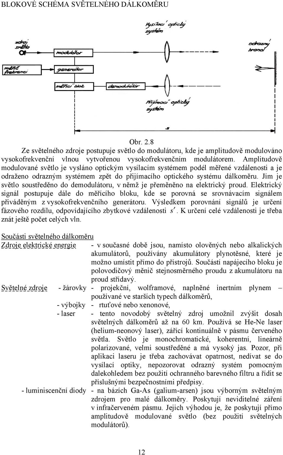 Jím je světlo soustředěno do demodulátoru, v němž je přeměněno na elektrický proud.