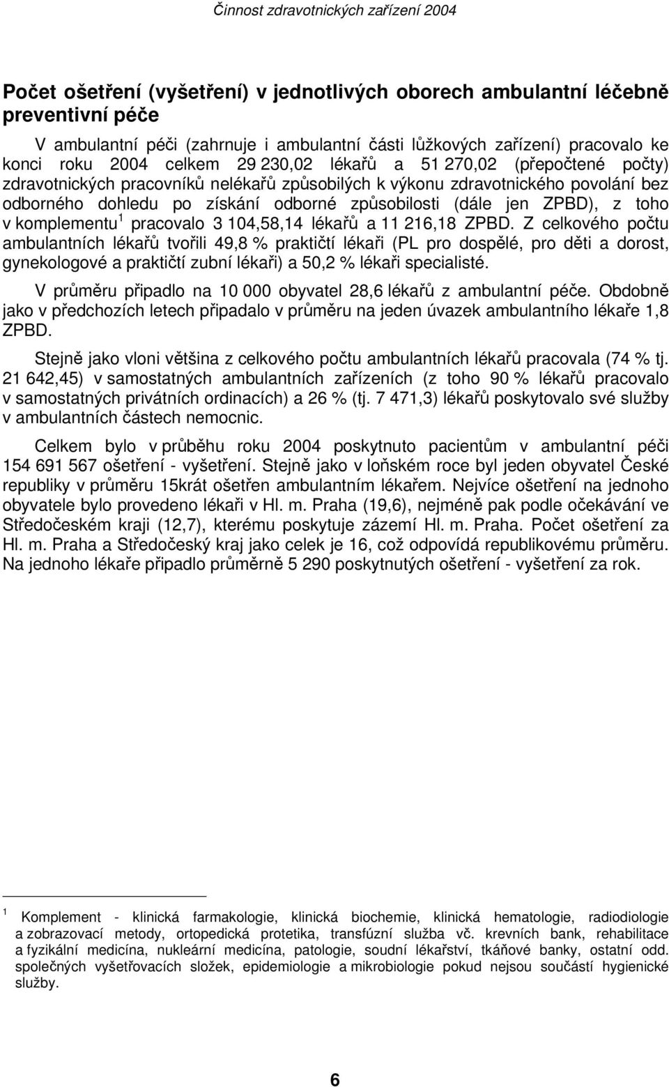 komplementu 1 pracovalo 3 104,58,14 lékařů a 11 216,18 ZPBD.