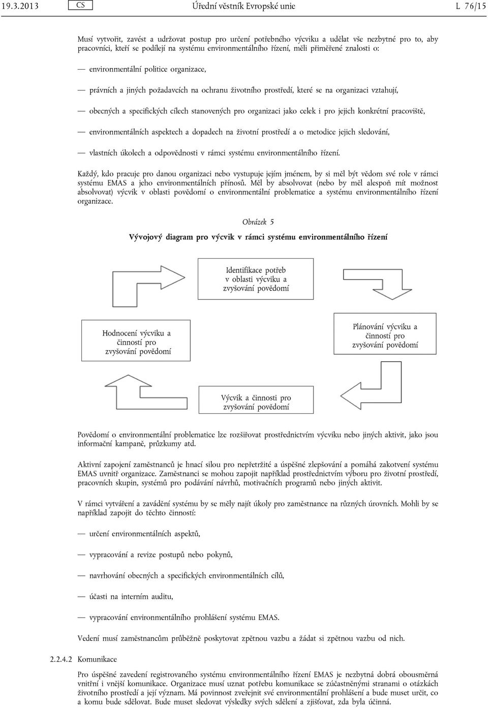 specifických cílech stanovených pro organizaci jako celek i pro jejich konkrétní pracoviště, environmentálních aspektech a dopadech na životní prostředí a o metodice jejich sledování, vlastních