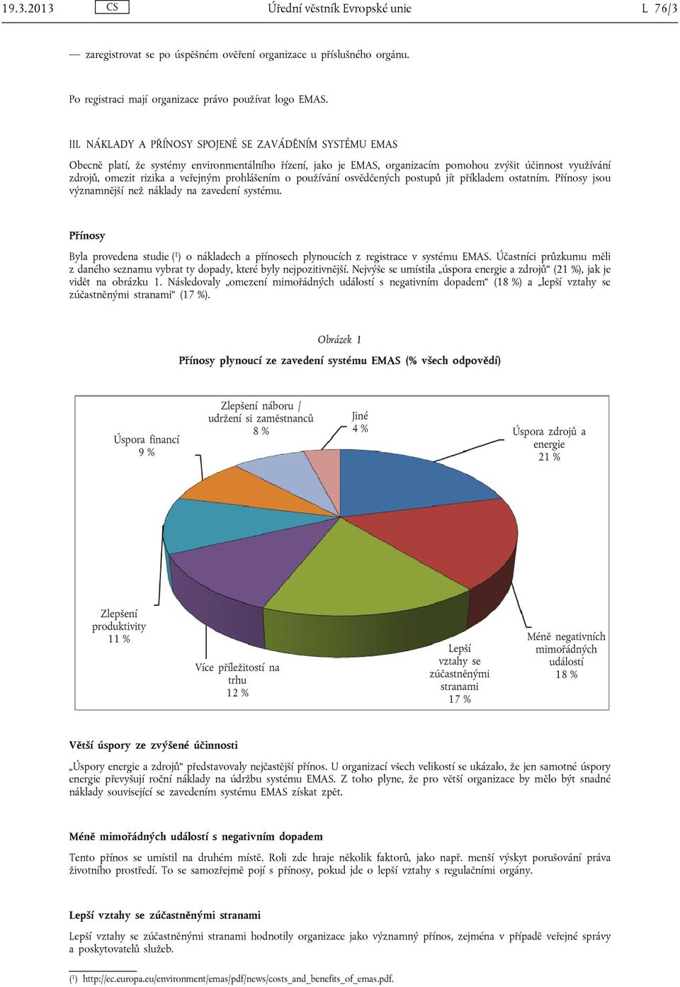 prohlášením o používání osvědčených postupů jít příkladem ostatním. Přínosy jsou významnější než náklady na zavedení systému.