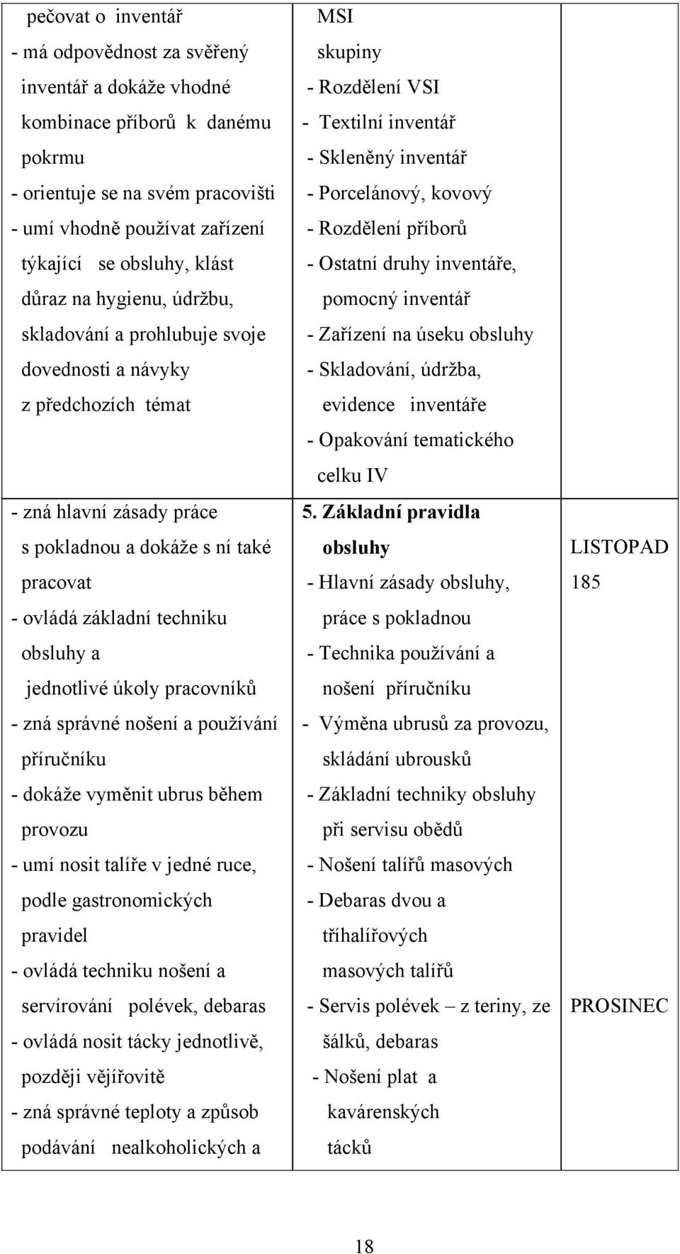 jednotlivé úkoly pracovníků - zná správné nošení a pouţívání příručníku - dokáţe vyměnit ubrus během provozu - umí nosit talíře v jedné ruce, podle gastronomických pravidel - ovládá techniku nošení a