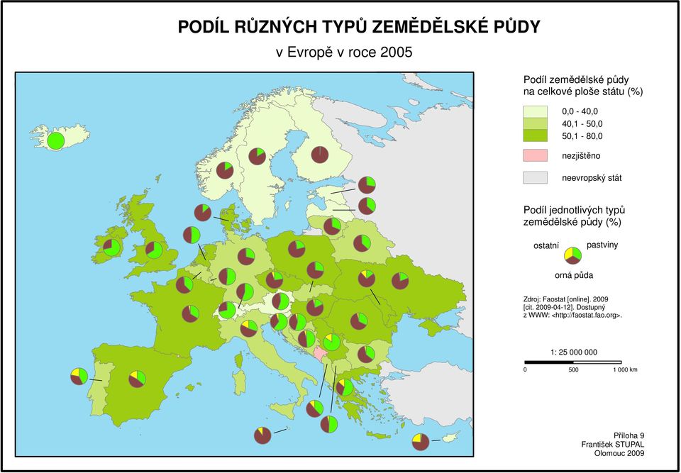 zemědělské půdy (%) ostatní pastviny orná půda Zdroj: Faostat [online].