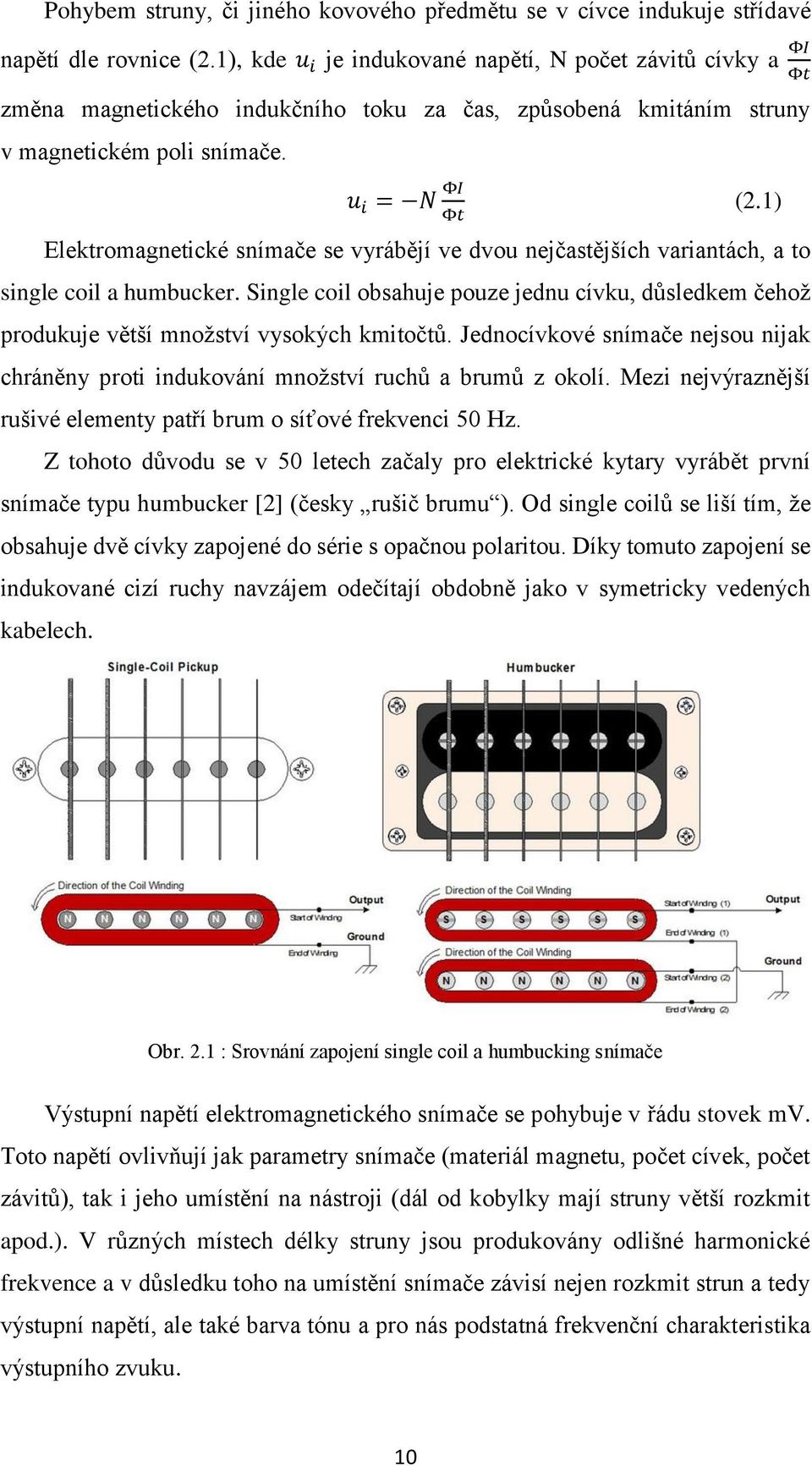 1) Elektromagnetické snímače se vyrábějí ve dvou nejčastějších variantách, a to single coil a humbucker.