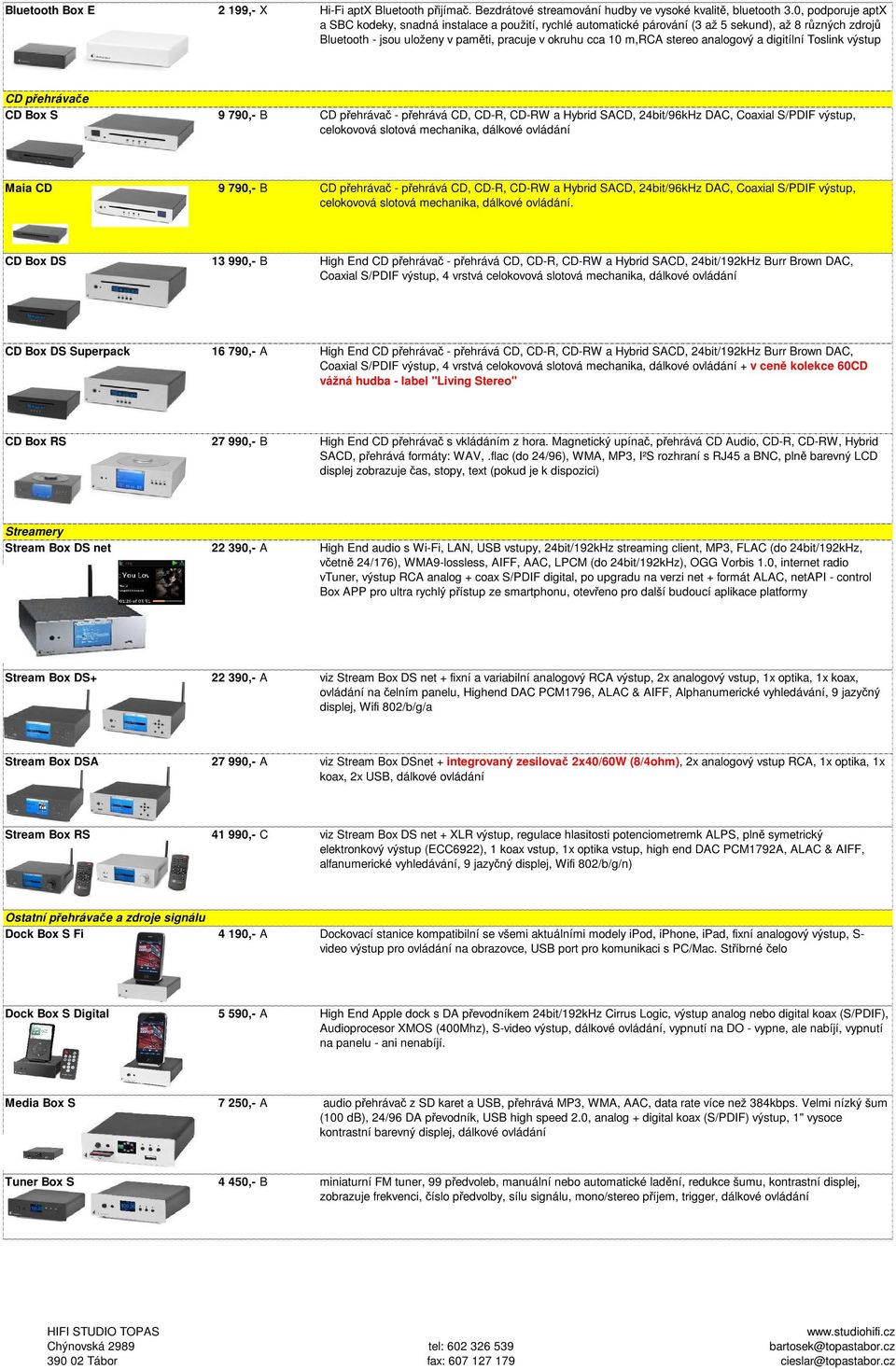 analogový a digitílní Toslink výstup CD přehrávače CD Box S 9 790,- B CD přehrávač - přehrává CD, CD-R, CD-RW a Hybrid SACD, 24bit/96kHz DAC, Coaxial S/PDIF výstup, celokovová slotová mechanika,