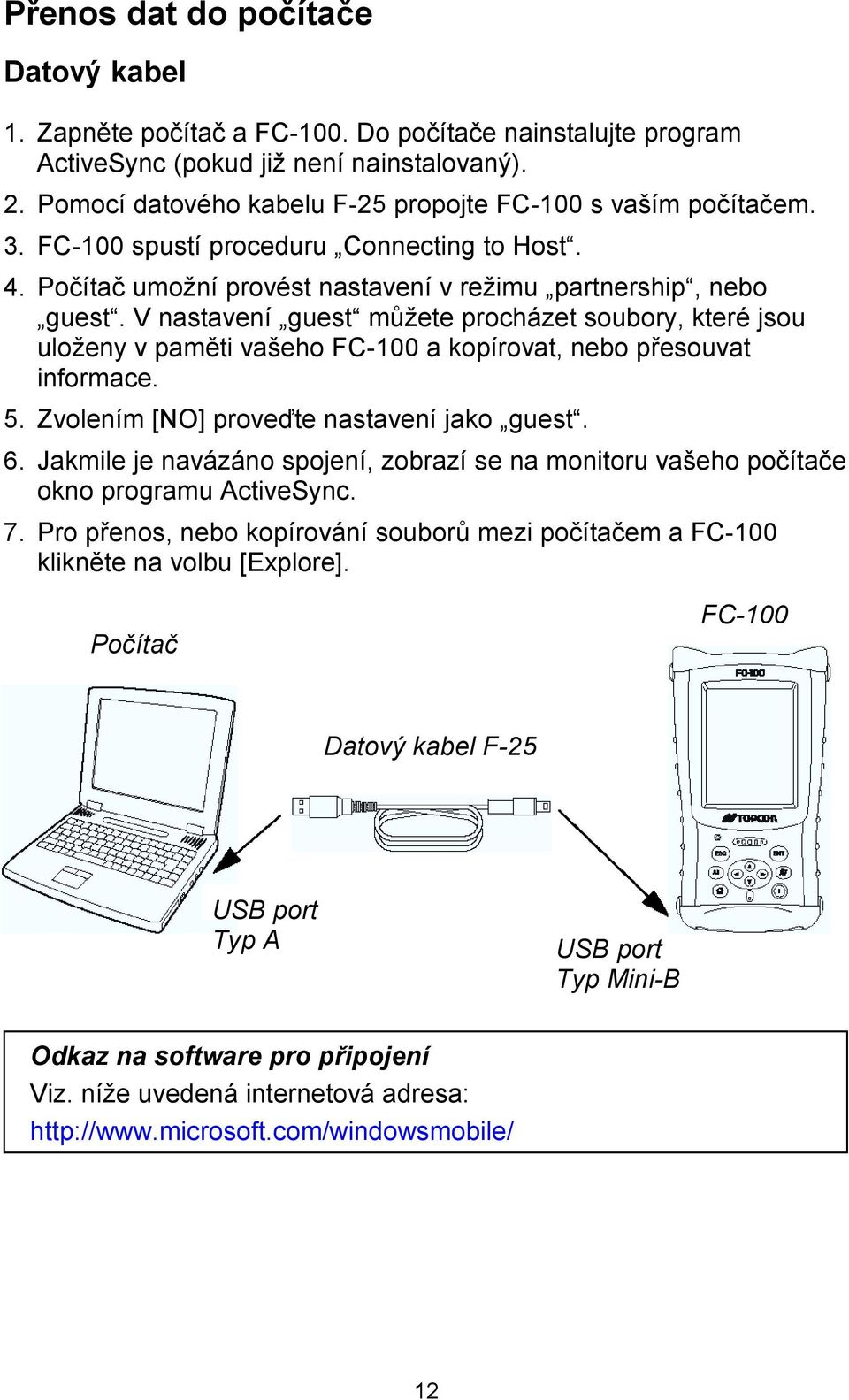 V nastavení guest můžete procházet soubory, které jsou uloženy v paměti vašeho FC-100 a kopírovat, nebo přesouvat informace. 5. Zvolením [NO] proveďte nastavení jako guest. 6.