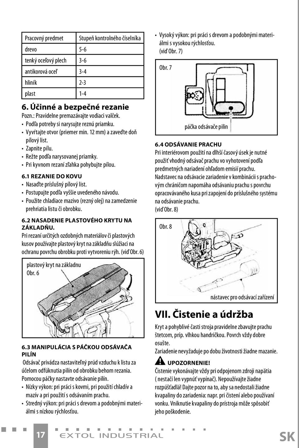 1 REZANIE DO KOVU Nasaďte príslušný pílový list. Postupujte podľa vyššie uvedeného návodu. Použite chladiace mazivo (rezný olej) na zamedzenie prehriatia listu či obrobku. 6.