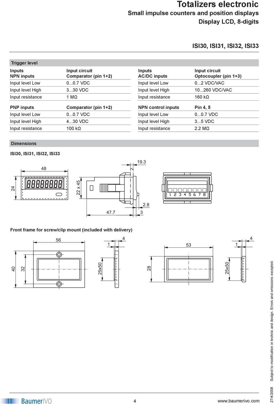 .. VDC/VC 0...0 VDC/VC 0 kω control inputs Pin, 0...0. VDC... VDC. MΩ Dimensions ISI0, ISI, ISI, ISI 9.