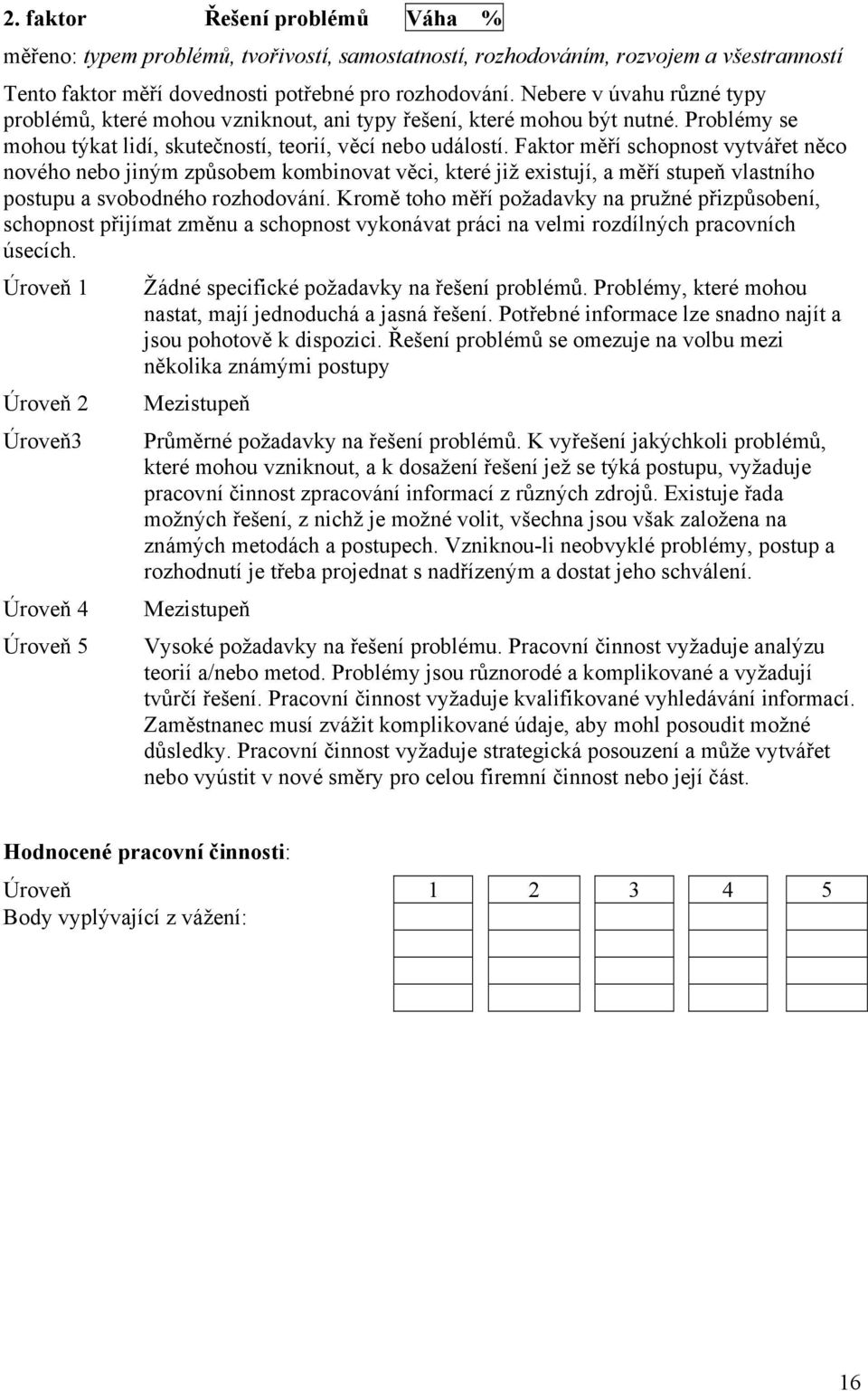 Faktor měří schopnost vytvářet něco nového nebo jiným způsobem kombinovat věci, které již existují, a měří stupeň vlastního postupu a svobodného rozhodování.