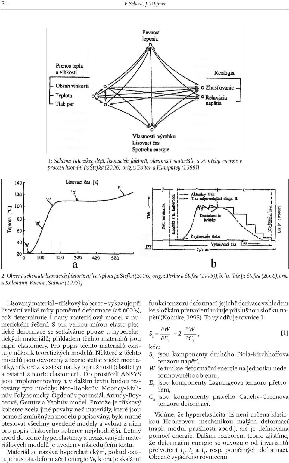 z Kollmann, Kuenzi, Stamm (1975)] Lisovaný materiál třískový koberec vykazuje při lisování velké míry poměrné deformace (až 600 %), což determinuje i daný materiálový model v numerickém řešení.