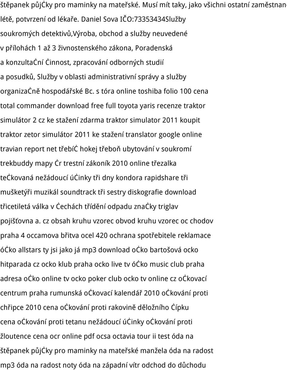 posudků, Služby v oblasti administrativní správy a služby organizačně hospodářské Bc.