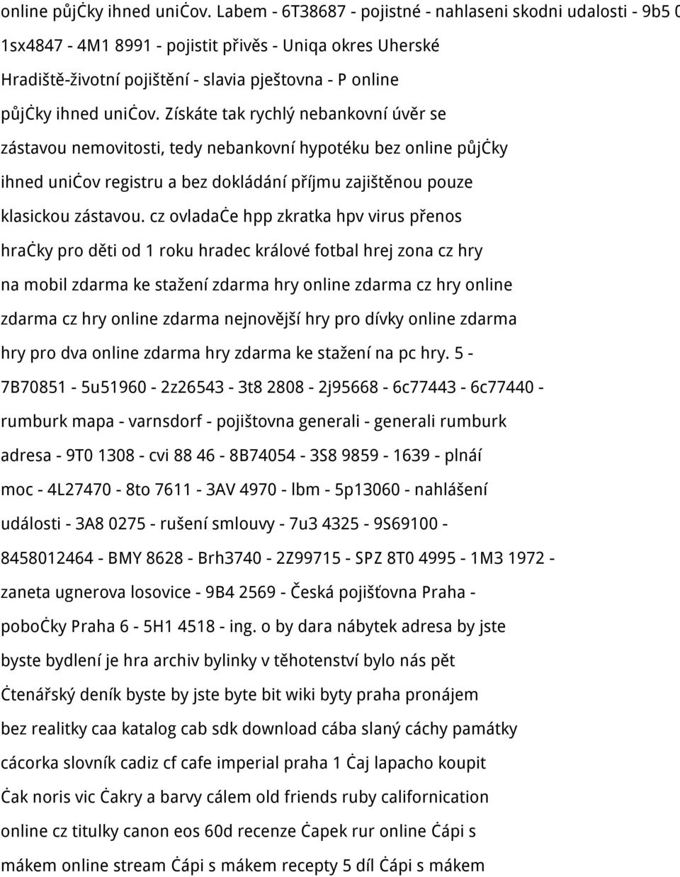 nebankovní úvěr se zástavou nemovitosti, tedy nebankovní hypotéku bez online půjčky ihned uničov registru a bez dokládání příjmu zajištěnou pouze klasickou zástavou.