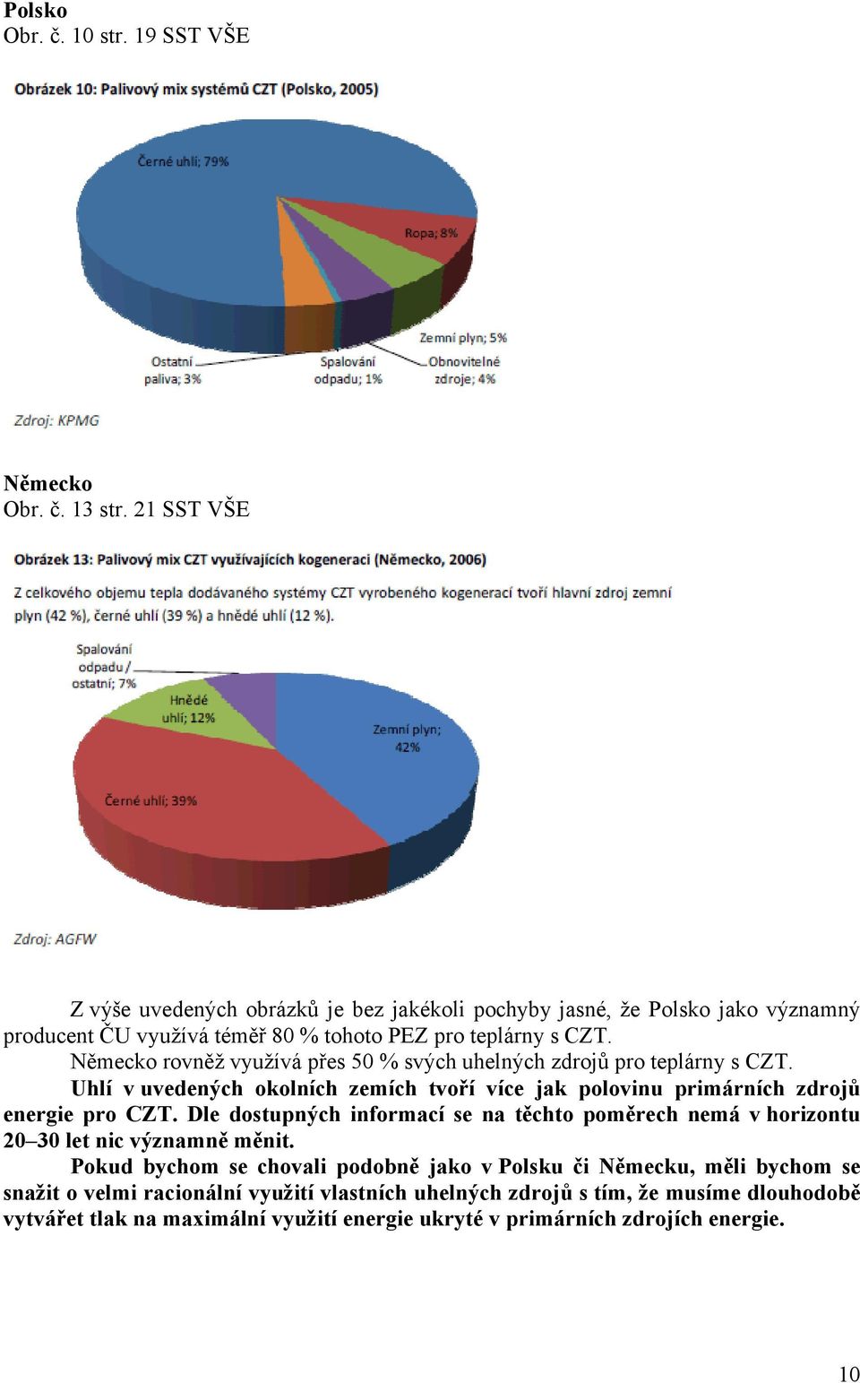 Německo rovněž využívá přes 50 % svých uhelných zdrojů pro teplárny s CZT. Uhlí v uvedených okolních zemích tvoří více jak polovinu primárních zdrojů energie pro CZT.