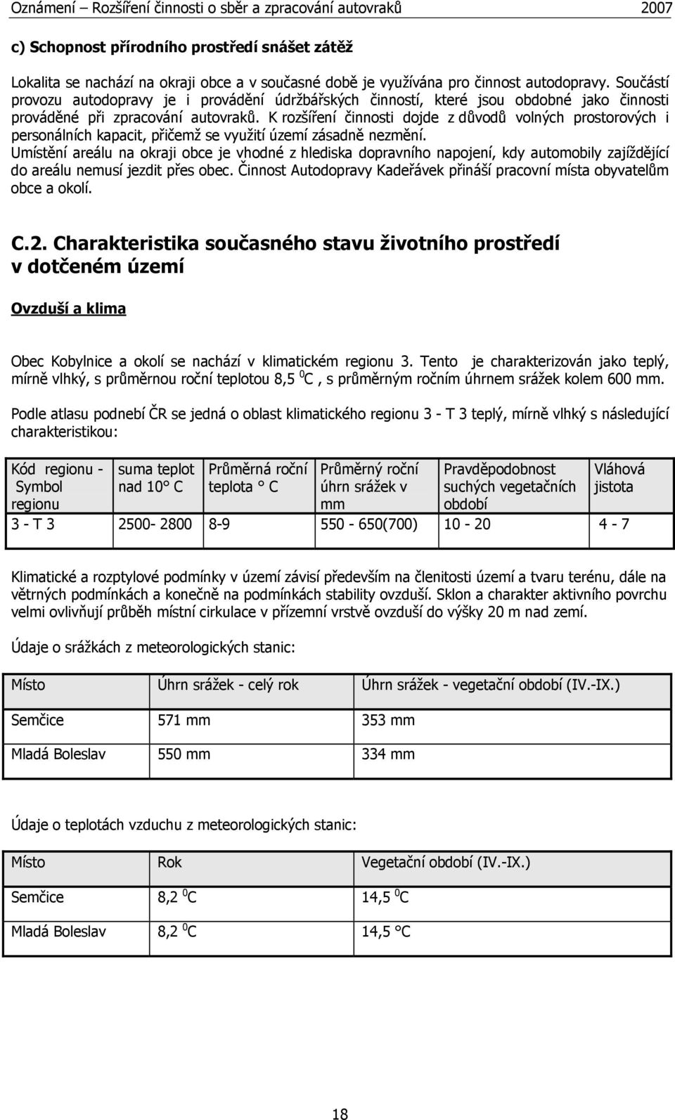 K rozšíření činnosti dojde z důvodů volných prostorových i personálních kapacit, přičemž se využití území zásadně nezmění.