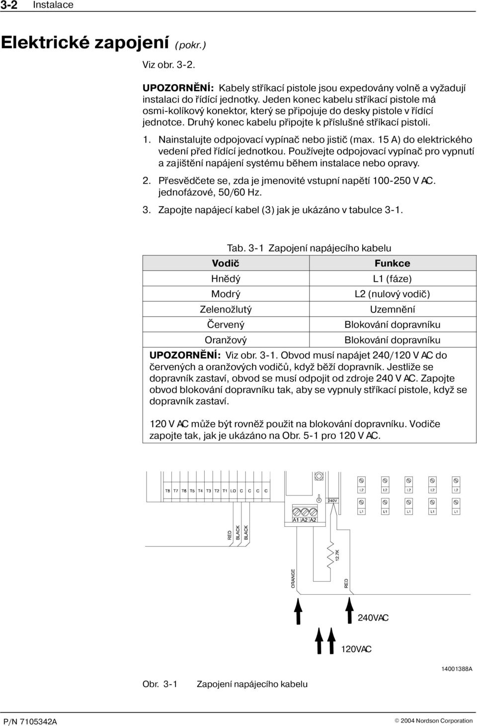 . Nainstalujte odpojovací vypínaè nebo jistiè (max. 5 A) do elektrického vedení pøed øídící jednotkou.