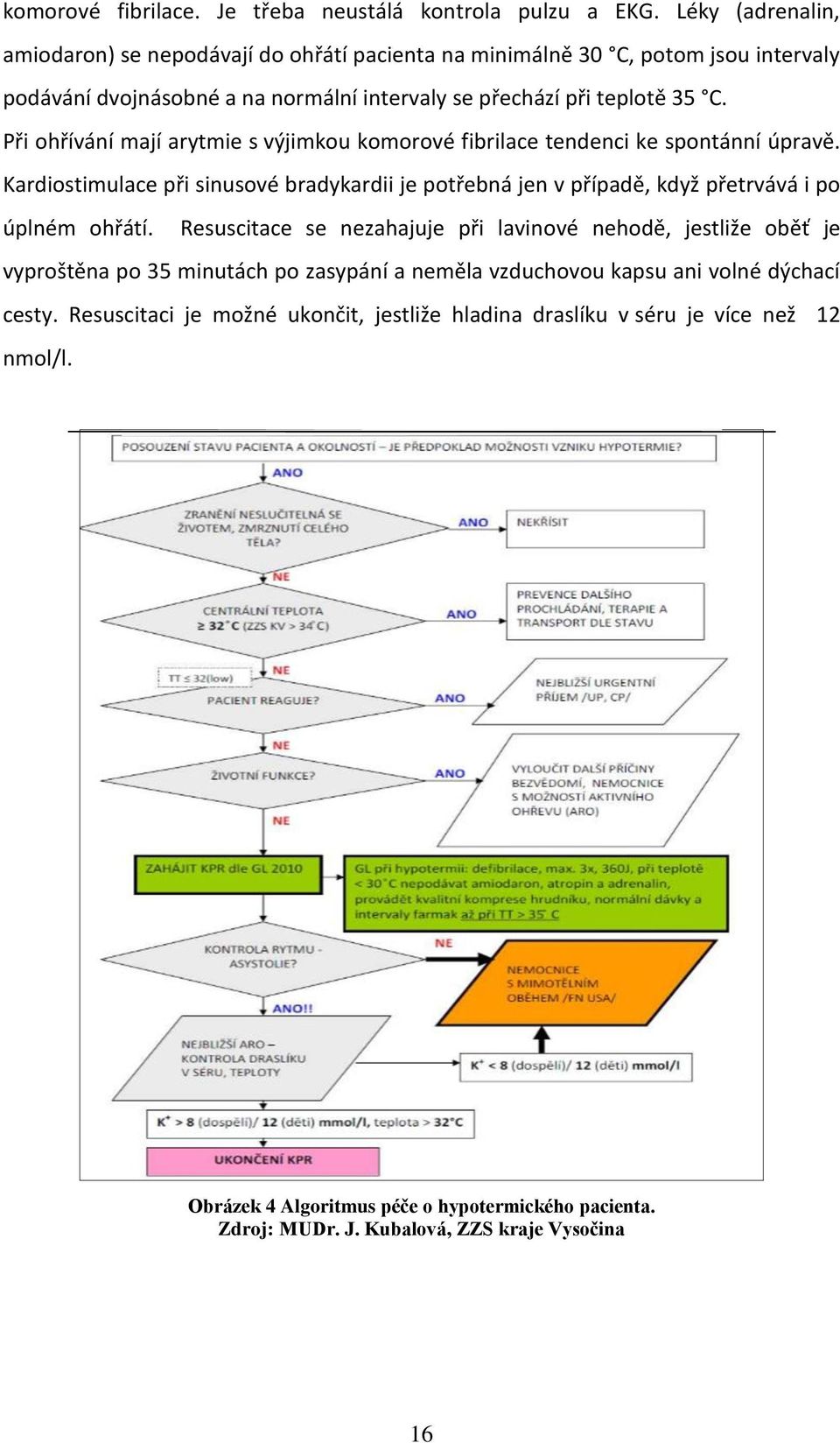 Při ohřívání mají arytmie s výjimkou komorové fibrilace tendenci ke spontánní úpravě. Kardiostimulace při sinusové bradykardii je potřebná jen v případě, když přetrvává i po úplném ohřátí.