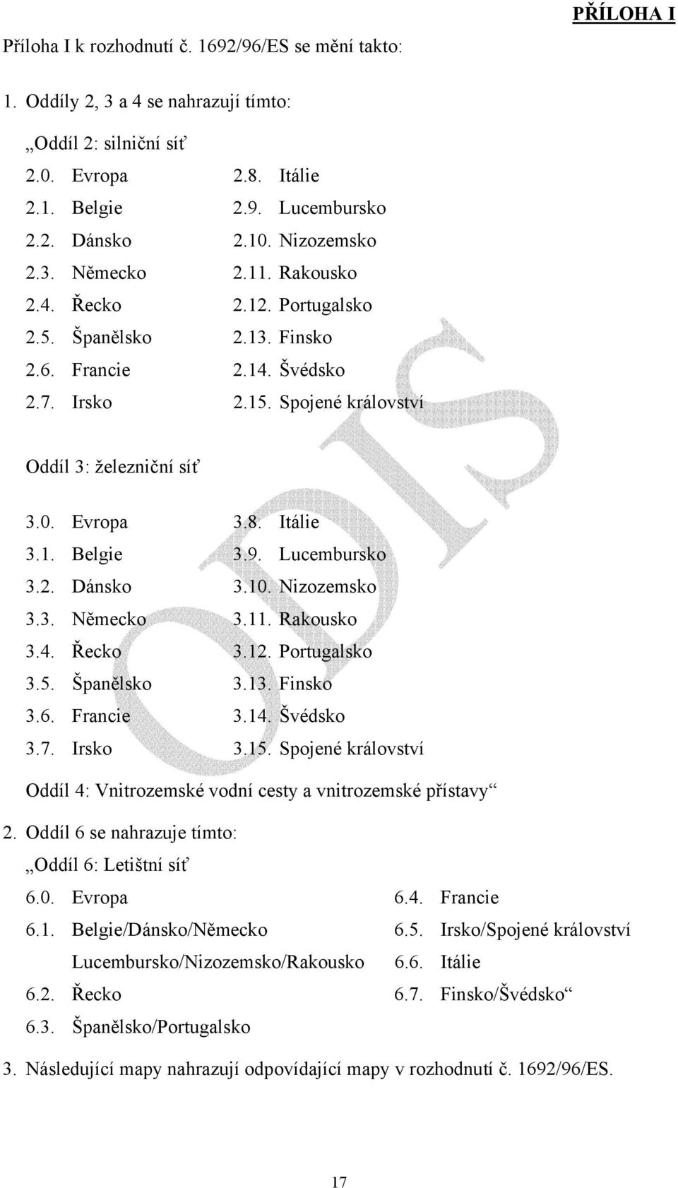 Itálie 3.1. Belgie 3.9. Lucembursko 3.2. Dánsko 3.10. Nizozemsko 3.3. Německo 3.11. Rakousko 3.4. Řecko 3.12. Portugalsko 3.5. Španělsko 3.13. Finsko 3.6. Francie 3.14. Švédsko 3.7. Irsko 3.15.