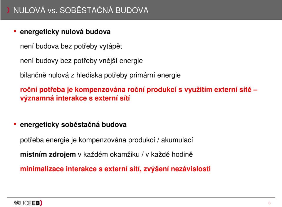 bilančně nulová z hlediska potřeby primární energie roční potřeba je kompenzována roční produkcí s využitím externí