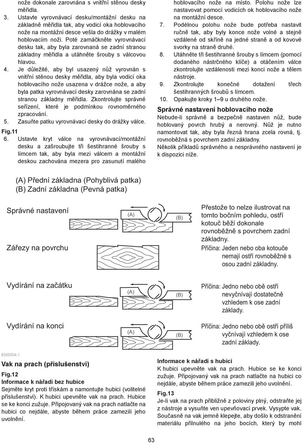 Poté zamá kn te vyrovnávací desku tak, aby byla zarovnaná se zadní stranou základny m idla a utáhn te šrouby s válcovou hlavou.