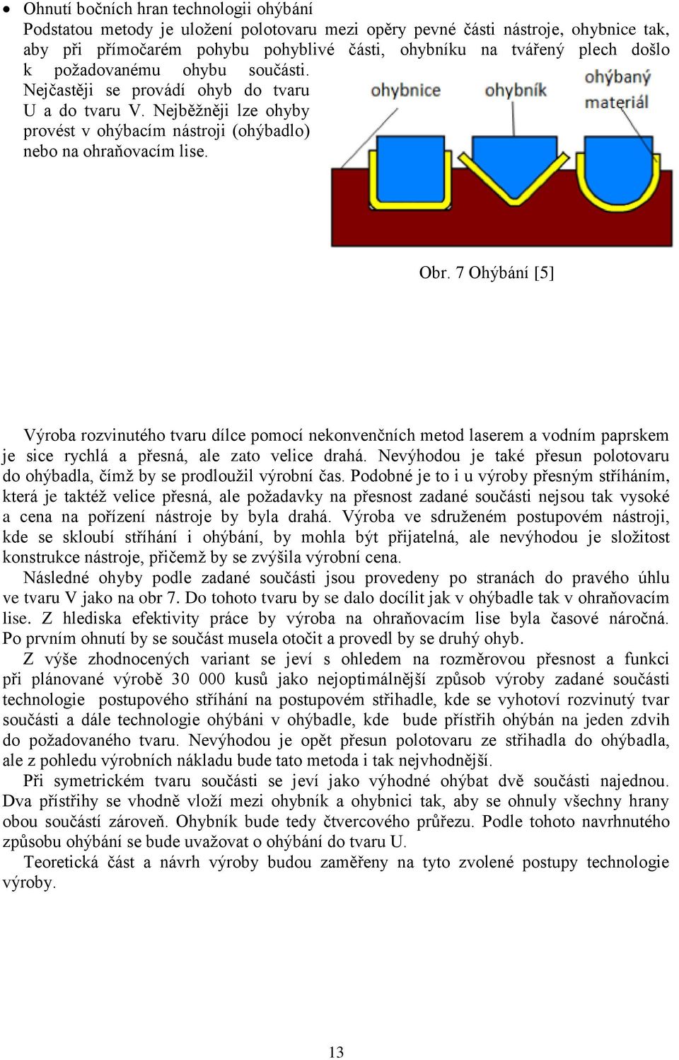 7 Ohýbání [5] Výroba rozvinutého tvaru dílce pomocí nekonvenčních metod laserem a vodním paprskem je sice rychlá a přesná, ale zato velice drahá.