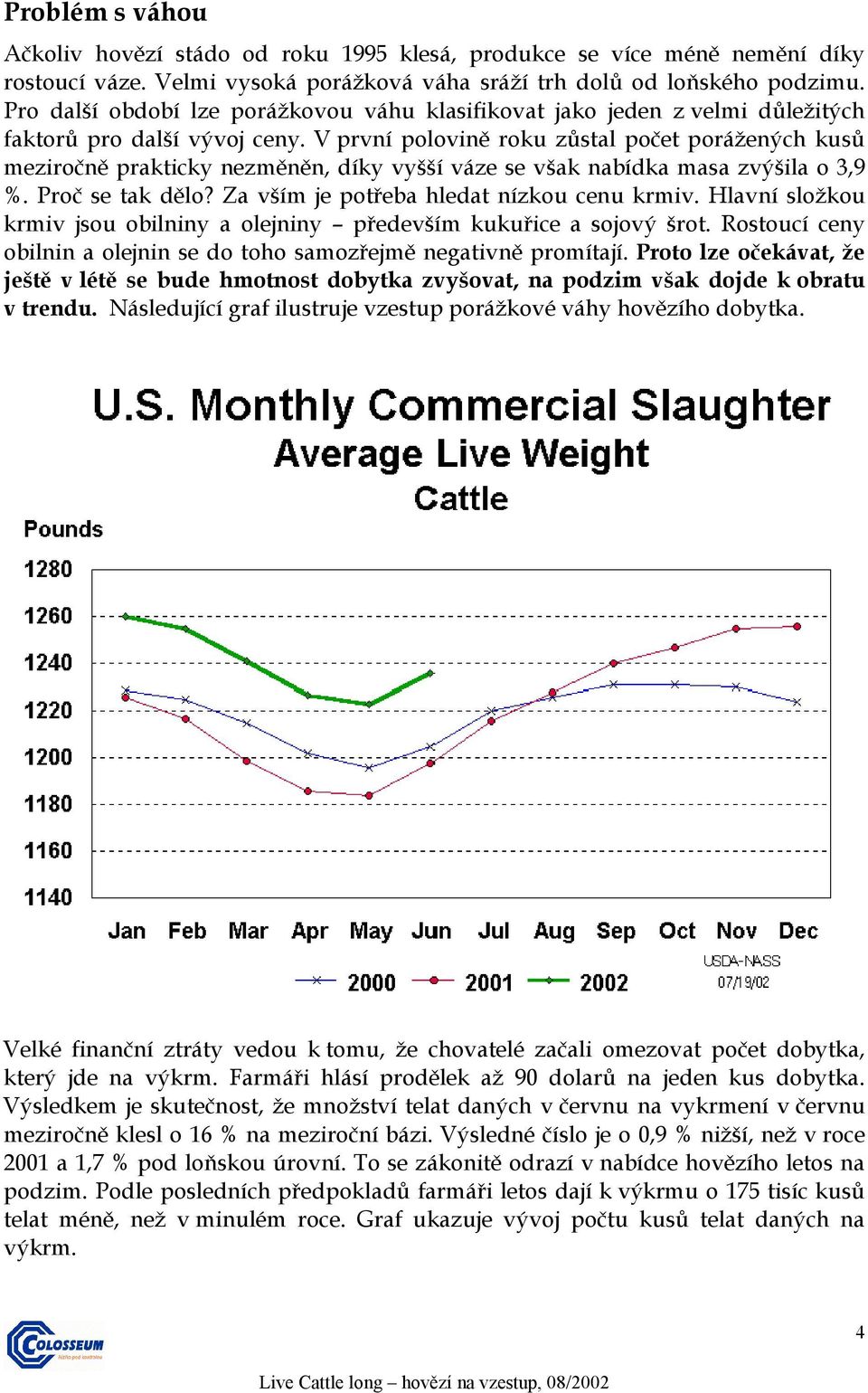 V první polovině roku zůstal počet porážených kusů meziročně prakticky nezměněn, díky vyšší váze se však nabídka masa zvýšila o 3,9 %. Proč se tak dělo? Za vším je potřeba hledat nízkou cenu krmiv.
