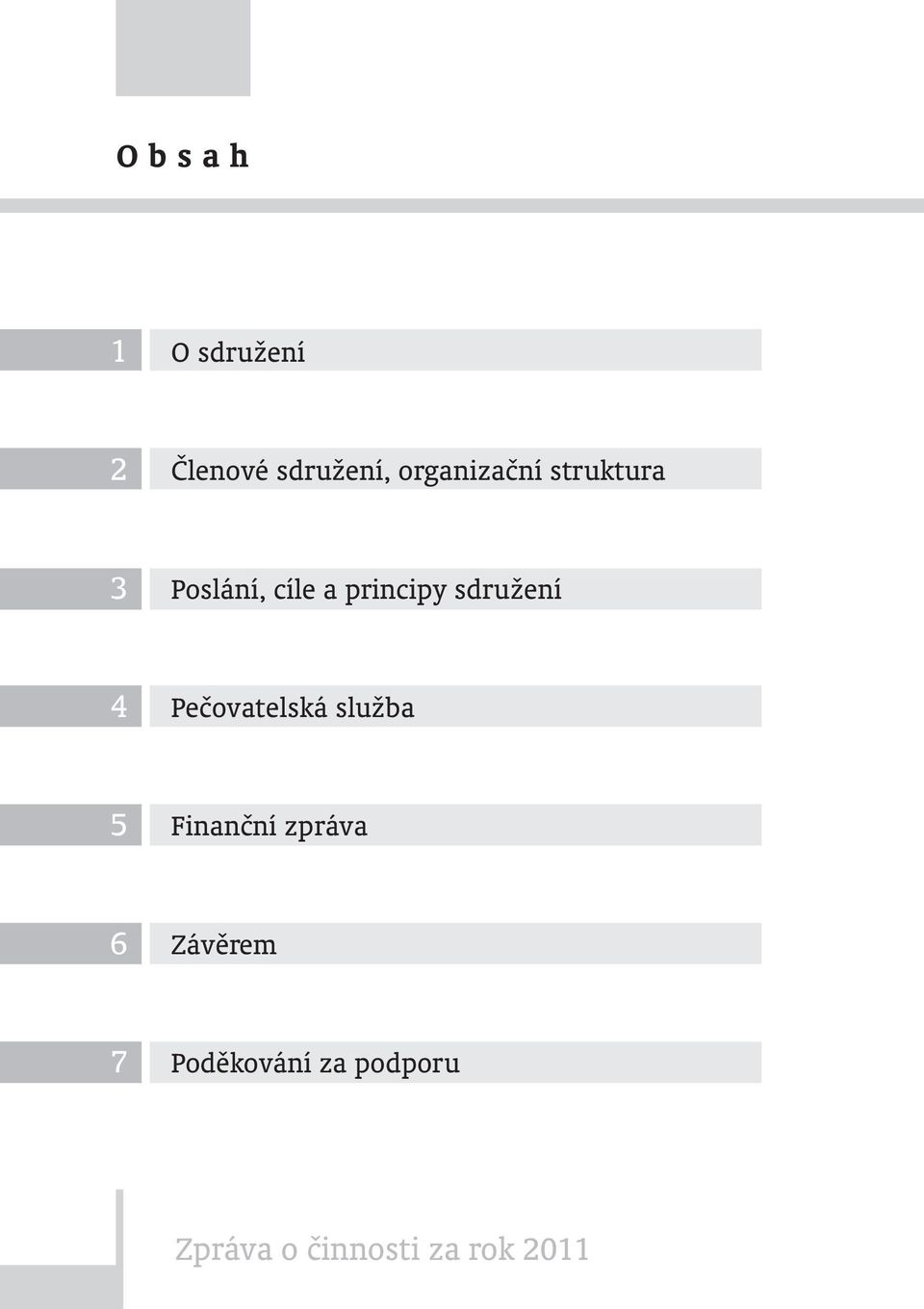 sdružení 4 Pečovatelská služba 5 Finanční zpráva