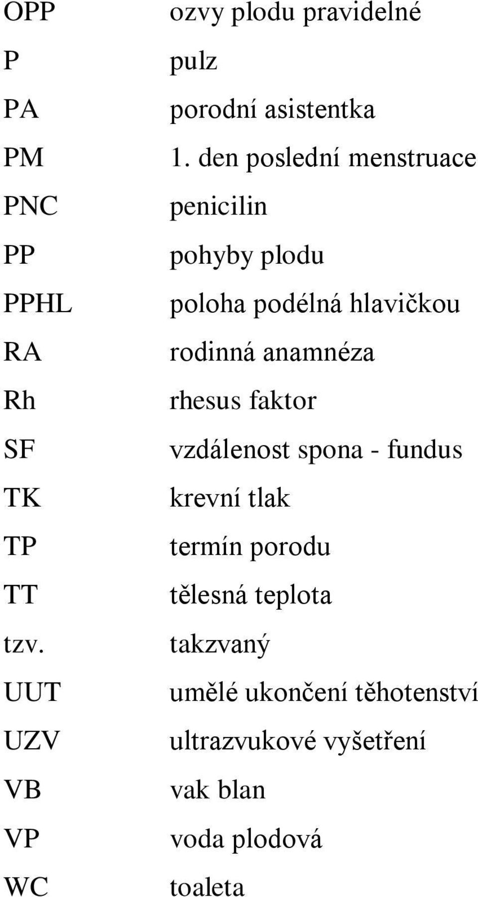 den poslední menstruace penicilin pohyby plodu poloha podélná hlavičkou rodinná anamnéza