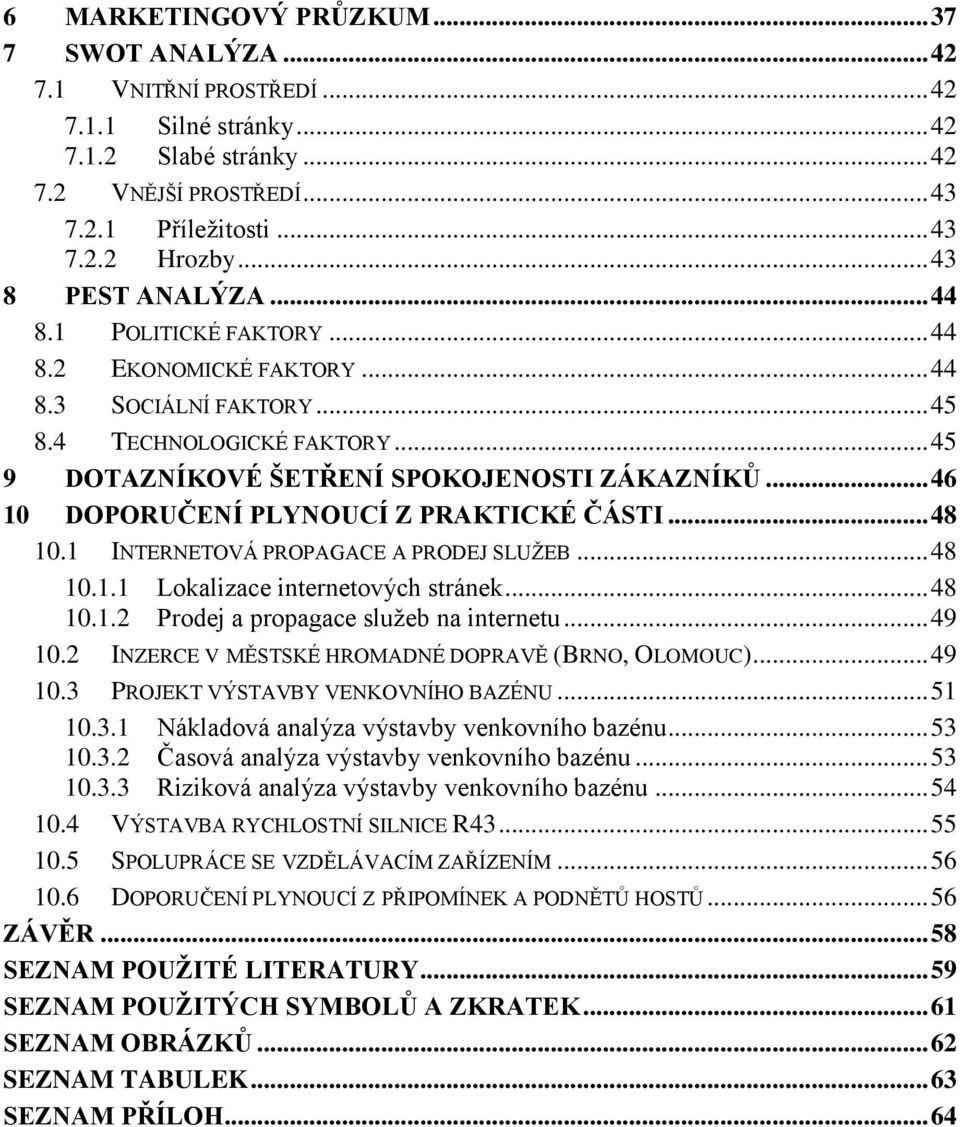 .. 46 10 DOPORUČENÍ PLYNOUCÍ Z PRAKTICKÉ ČÁSTI... 48 10.1 INTERNETOVÁ PROPAGACE A PRODEJ SLUŽEB... 48 10.1.1 Lokalizace internetových stránek... 48 10.1.2 Prodej a propagace služeb na internetu.