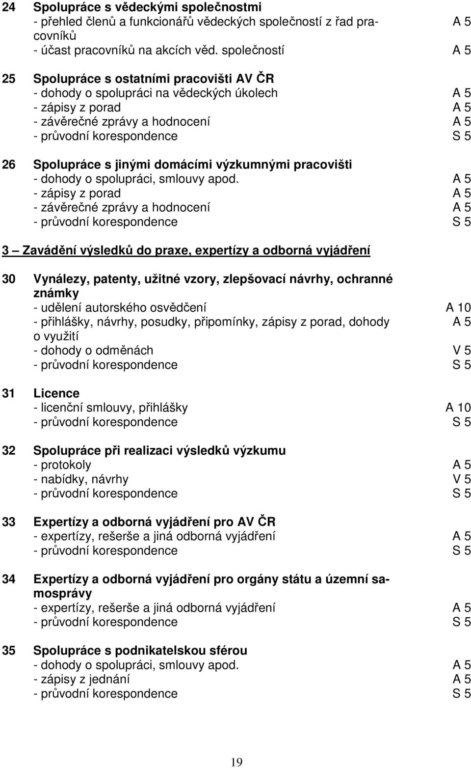 výzkumnými pracovišti - dohody o spolupráci, smlouvy apod.