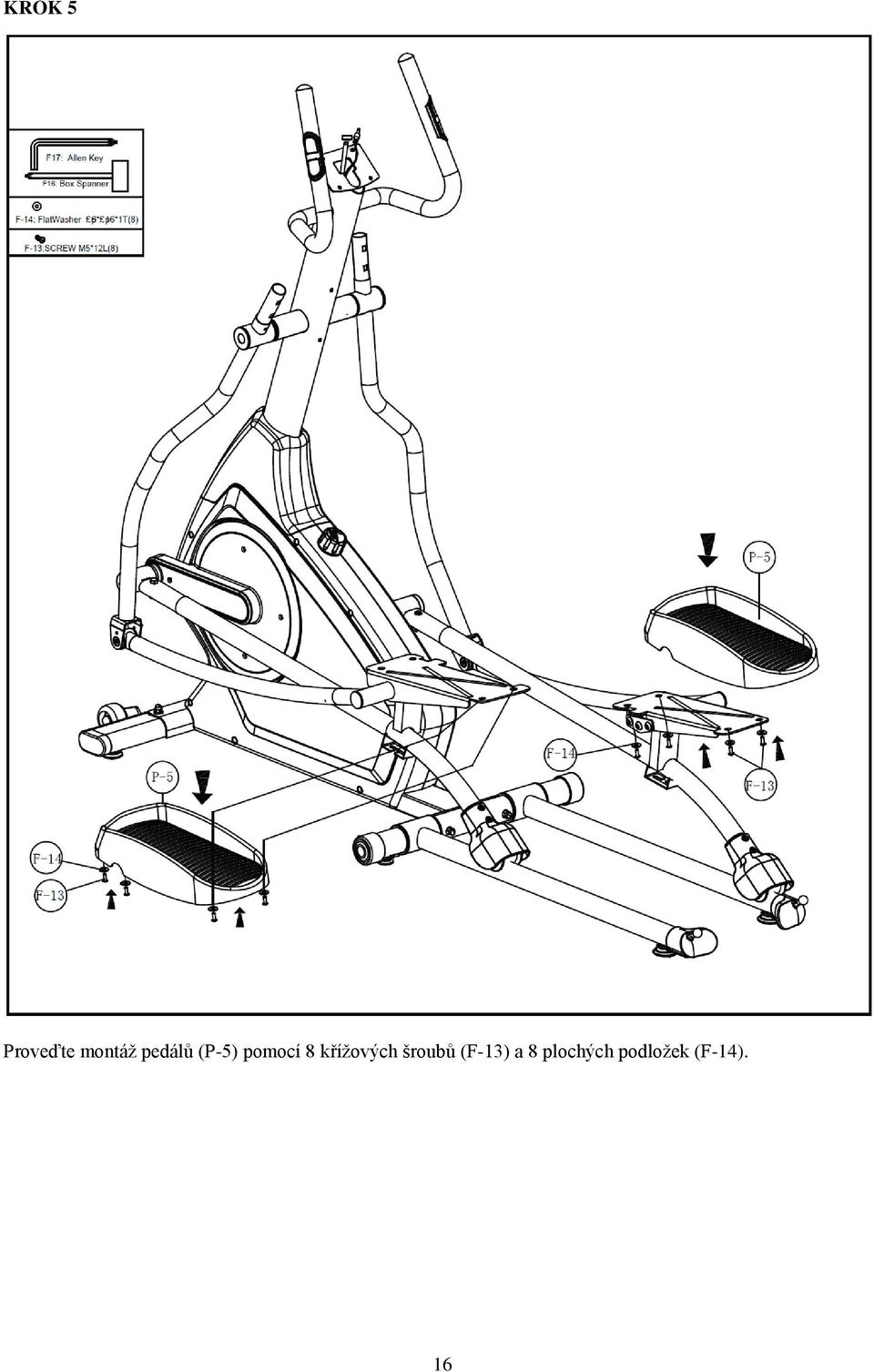 křížových šroubů (F-13) a