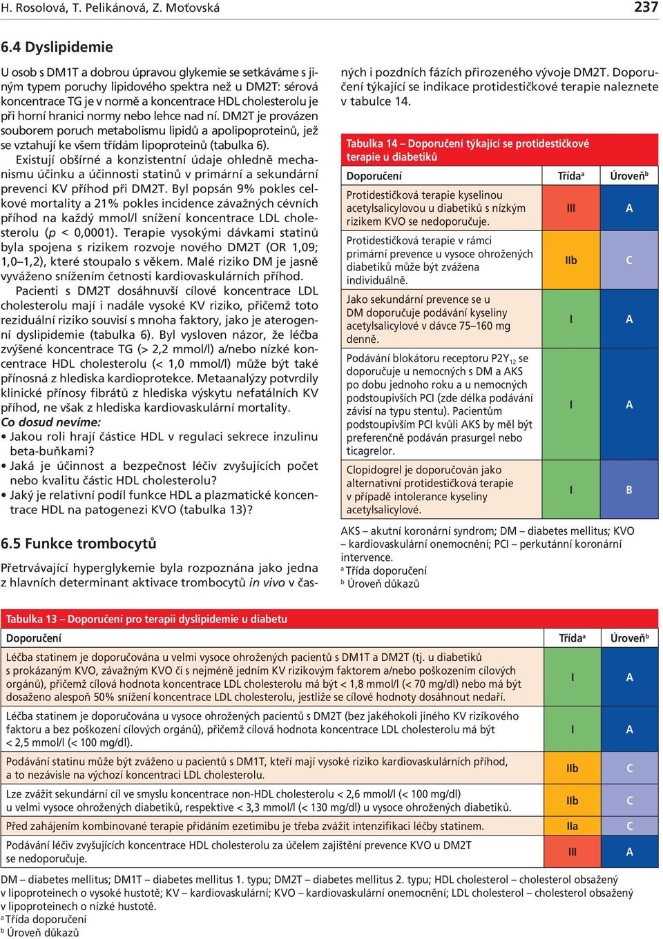 normy neo lehce nd ní. DM2T je provázen souorem poruch metolismu lipidů polipoproteinů, jež se vzthují ke všem třídám lipoproteinů (tulk 6).