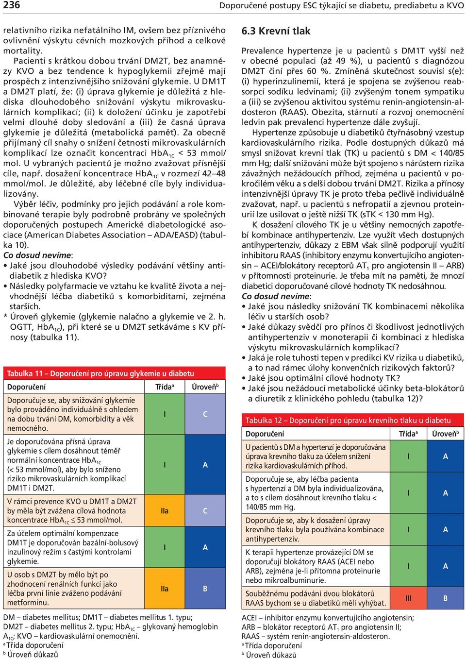 U DM1T DM2T pltí, že: (i) úprv glykemie je důležitá z hledisk dlouhodoého snižování výskytu mikrovskulárních komplikcí; (ii) k doložení účinku je zpotřeí velmi dlouhé doy sledování (iii) že čsná úprv