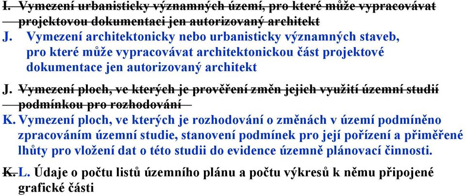 Vymezení ploch, ve kterých je prověření změn jejich využití územní studií podmínkou pro rozhodování K.