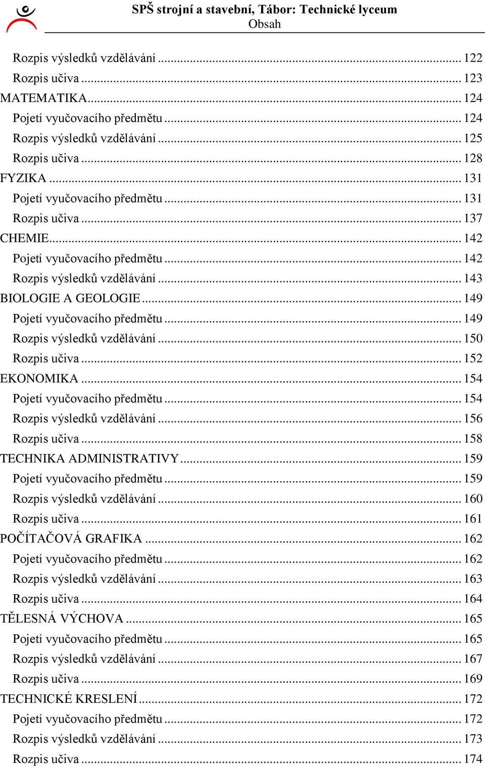 .. 50 Rozpis učiva... 5 EKONOMIKA... 54 Pojetí vyučovacího předmětu... 54 Rozpis výsledků vzdělávání... 56 Rozpis učiva... 58 TECHNIKA ADMINISTRATIVY... 59 Pojetí vyučovacího předmětu.