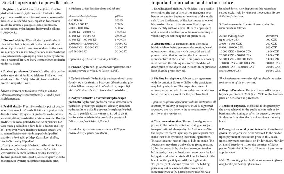 podle zákona č. 26/2000 Sb. 2. Písemné nabídky. Účastník dražby může dražit i bez své osobní přítomnosti na dražbě na základě písemné plné moci, kterou zmocní dražebníka k svému zastoupení v aukci.