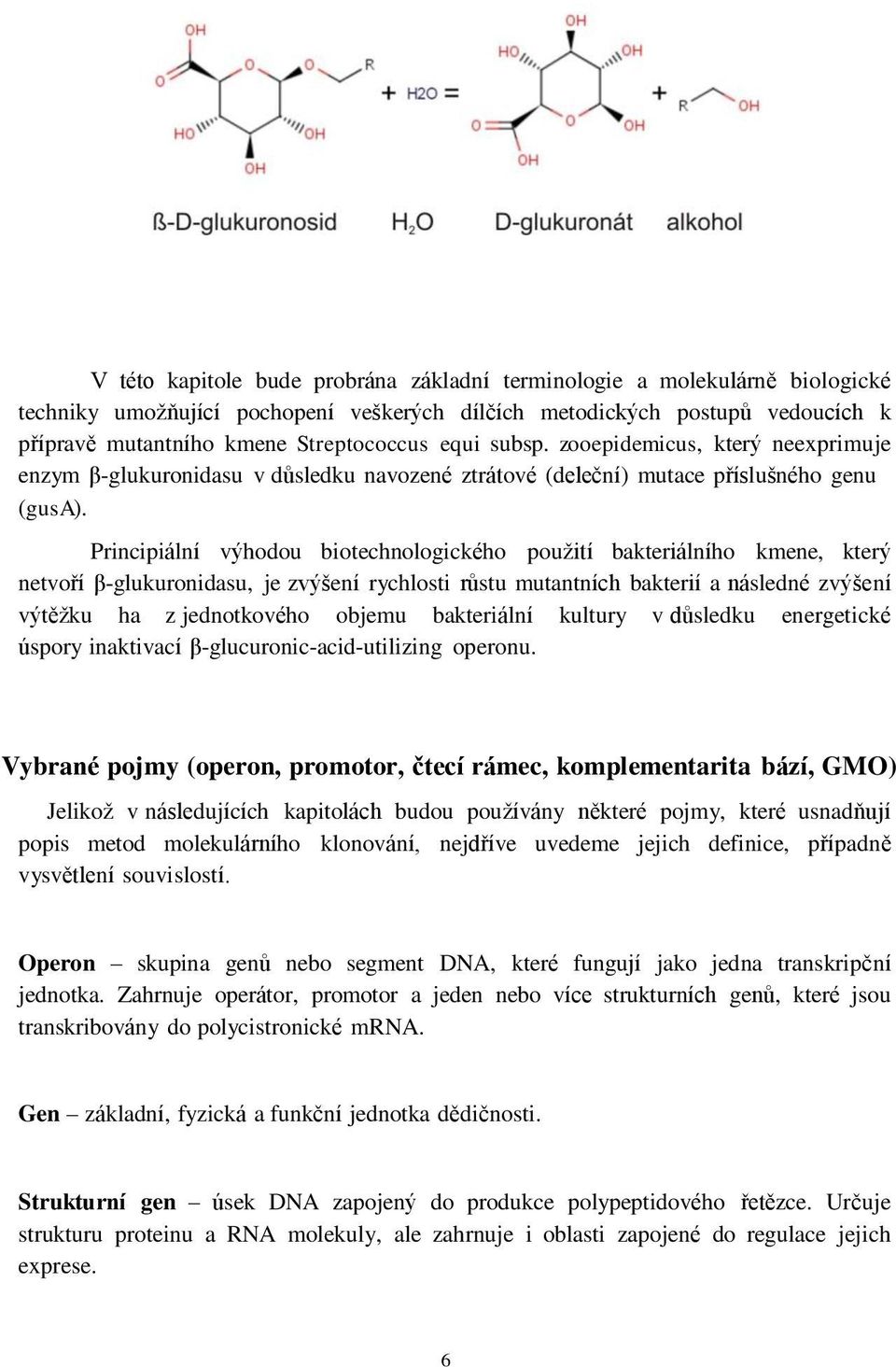 Principiální výhodou biotechnologického použití bakteriálního kmene, který netvoří β-glukuronidasu, je zvýšení rychlosti růstu mutantních bakterií a následné zvýšení výtěžku ha z jednotkového objemu