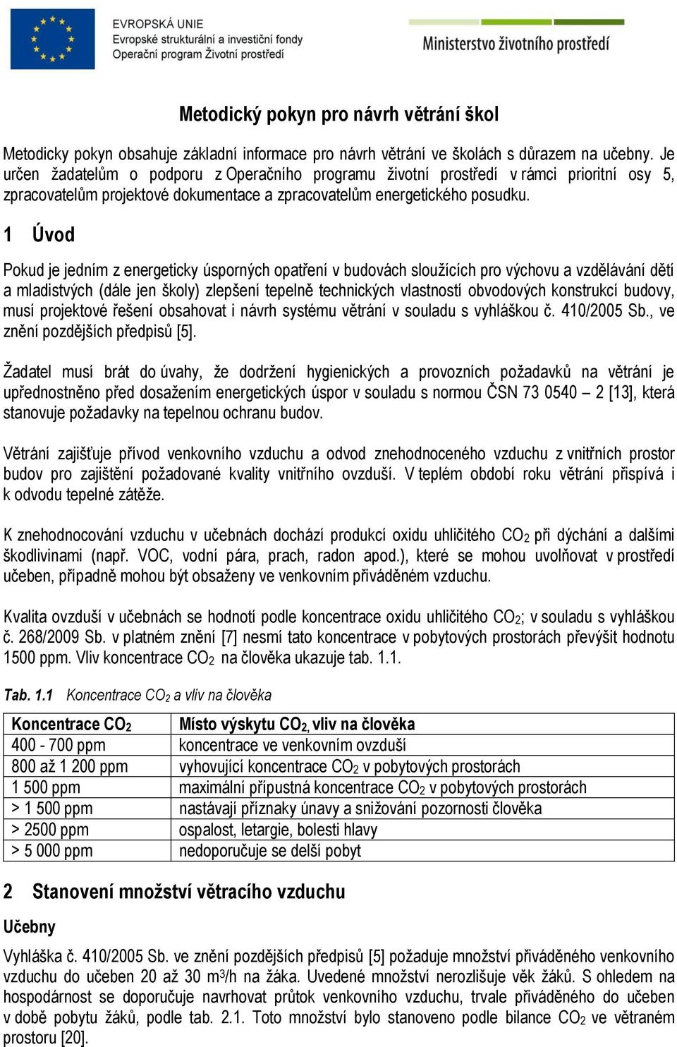 1 Úvod Pokud je jedním z energeticky úsporných opatření v budovách sloužících pro výchovu a vzdělávání dětí a mladistvých (dále jen školy) zlepšení tepelně technických vlastností obvodových