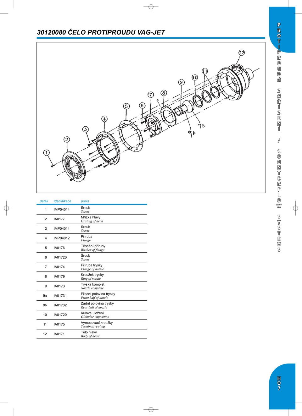 Nozzle complete a IA0 Pøední polovina trysky Front half of nozzle b IA0 Zadní polovina trysky Rear half of