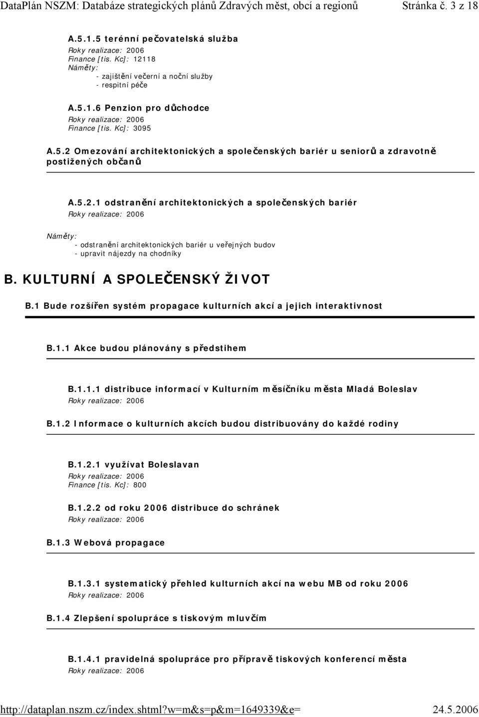 1 Bude rozšířen systém propagace kulturních akcí a jejich interaktivnost B.1.1 Akce budou plánovány s předstihem B.1.1.1 distribuce informací v Kulturním měsíčníku města Mladá Boleslav B.1.2 Informace o kulturních akcích budou distribuovány do každé rodiny B.