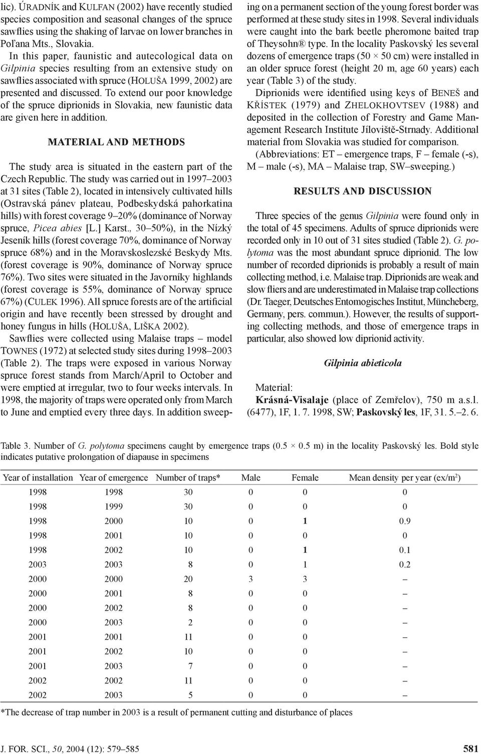 To extend our poor knowledge of the spruce diprionids in Slovakia, new faunistic data are given here in addition.