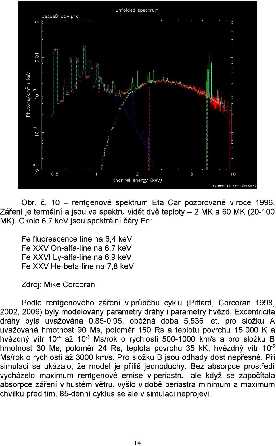 rentgenového záření v průběhu cyklu (Pittard, Corcoran 1998, 2002, 2009) byly modelovány parametry dráhy i parametry hvězd.