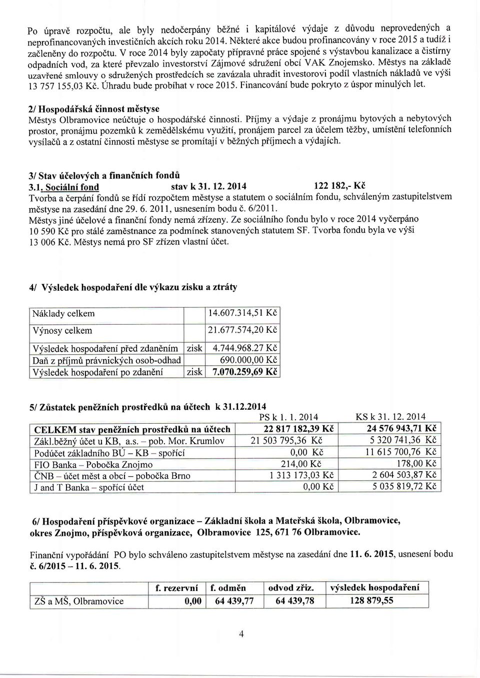 V roce 2014byly zapodaty piipravn6 prirce spojen6 s vj'stavbou kanalizace a distirny odpadnich vod, ia kterd pievzalo investorstvi Zitjmov6 srlruzeni obci VAK Znojemsko.