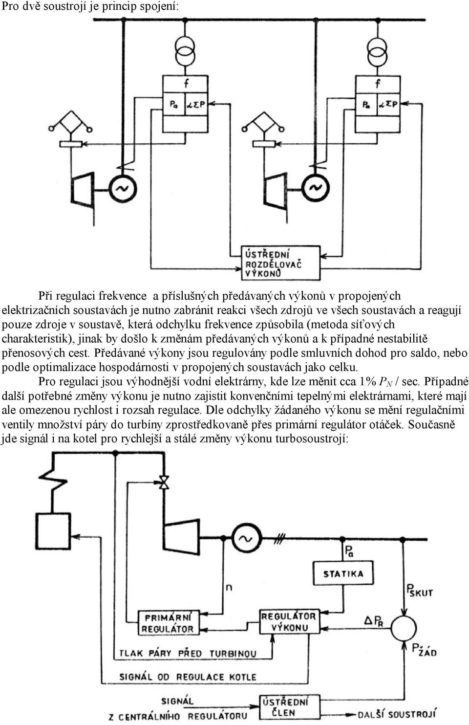 Předávaé výkoy jsou regulováy podle smluvích dohod pro saldo, ebo podle optimalizace hospodárosti v propojeých soustavách jako celku.