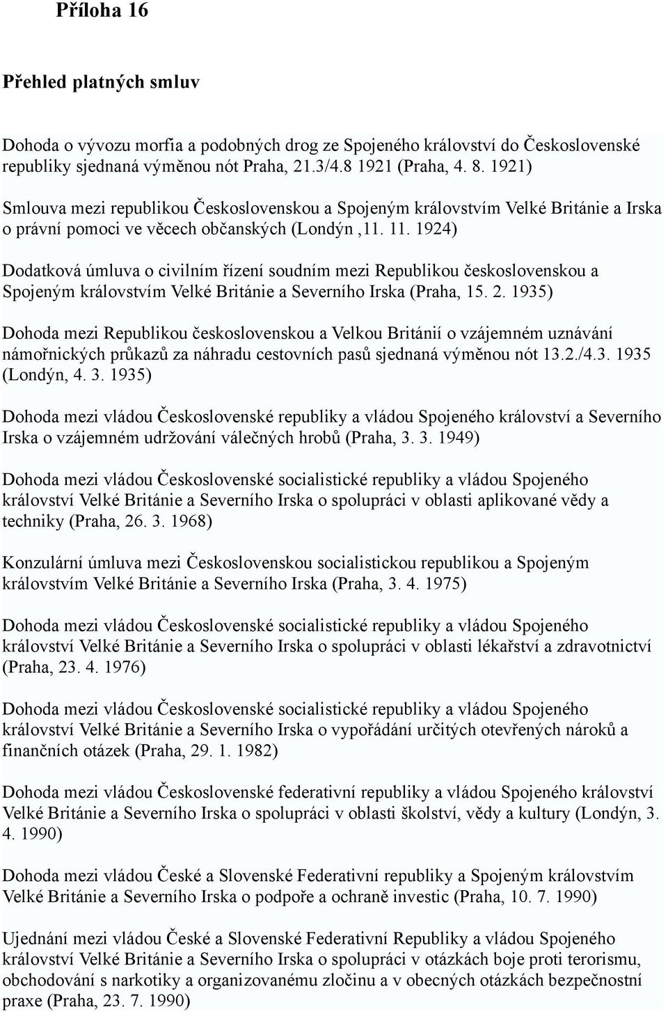 1924) Dodatková úmluva o civilním řízení soudním mezi Republikou československou a Spojeným královstvím Velké Británie a Severního Irska (Praha, 15. 2.