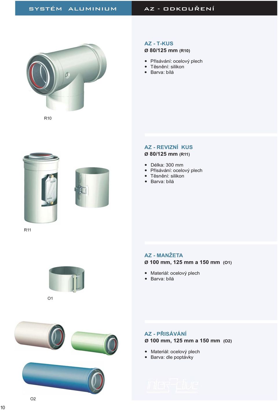 R11 AZ - MAN ETA Ø 100 mm, 125 mm a 150 mm (O1) Materiál: ocelový plech O1 AZ-P