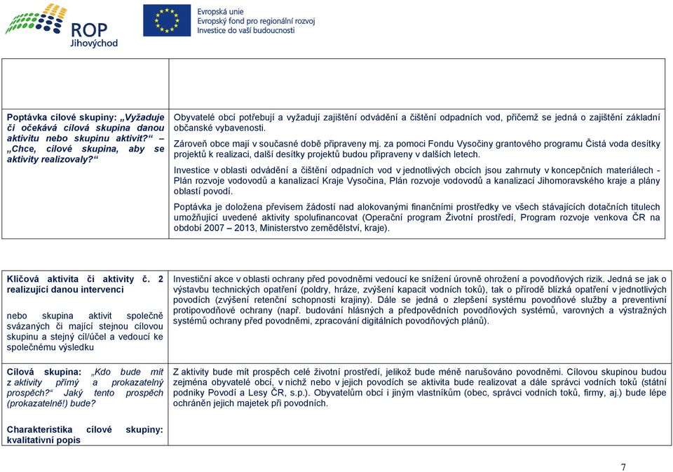 za pomoci Fondu Vysočiny grantového programu Čistá voda desítky projektů k realizaci, další desítky projektů budou připraveny v dalších letech.