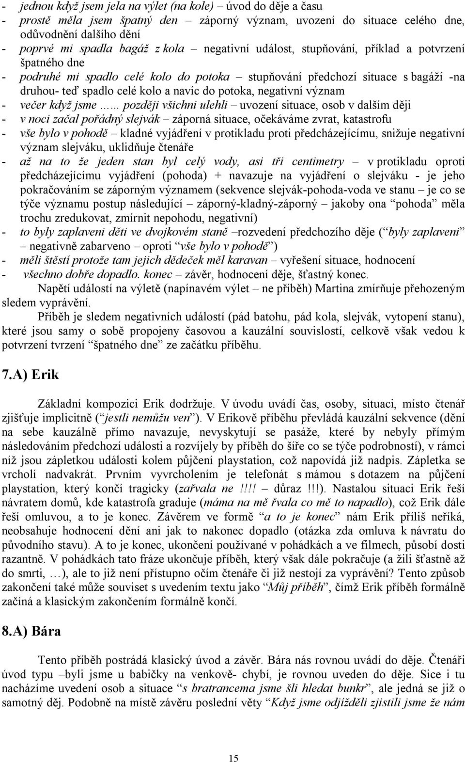 negativní význam - večer když jsme.