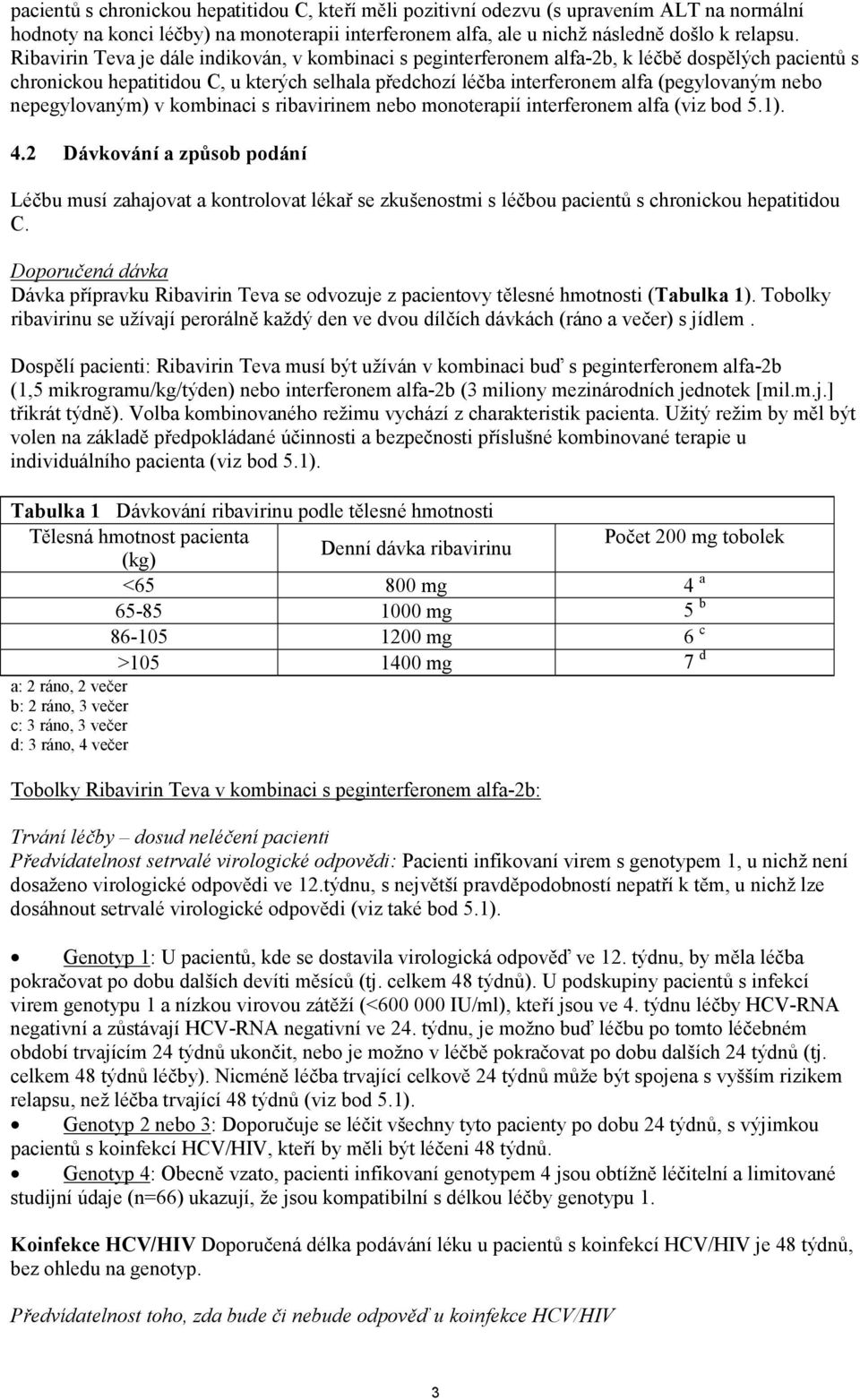 nepegylovaným) v kombinaci s ribavirinem nebo monoterapií interferonem alfa (viz bod 5.1). 4.