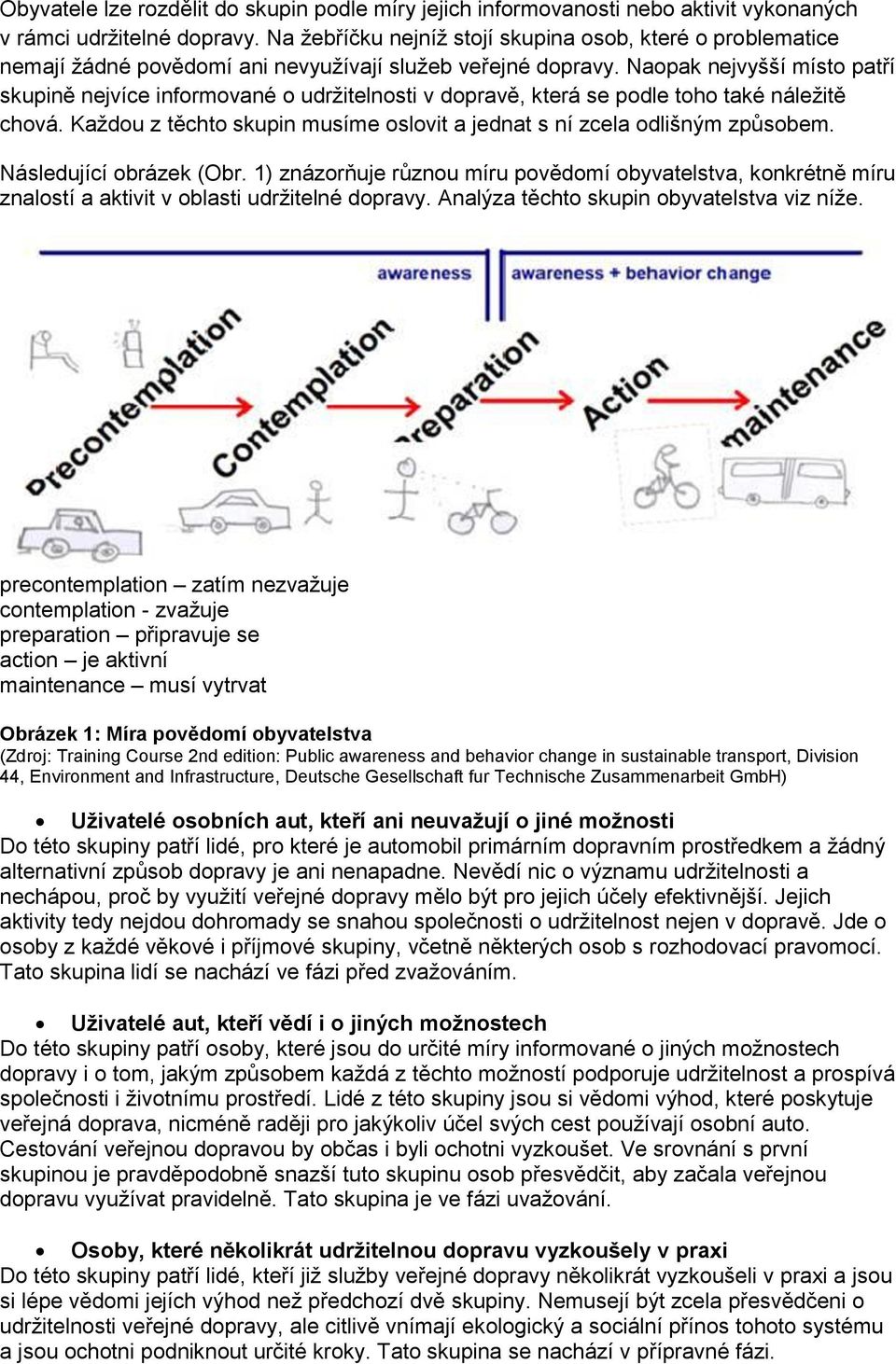 Naopak nejvyšší místo patří skupině nejvíce informované o udržitelnosti v dopravě, která se podle toho také náležitě chová. Každou z těchto skupin musíme oslovit a jednat s ní zcela odlišným způsobem.