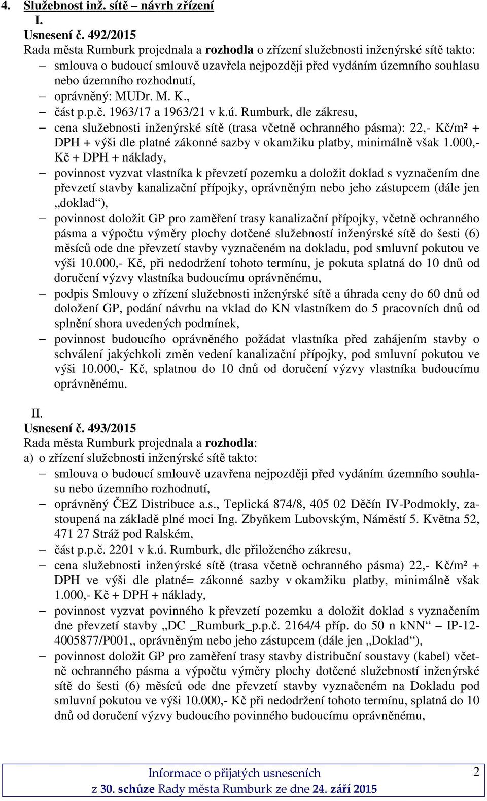 oprávněný: MUDr. M. K., část p.p.č. 1963/17 a 1963/21 v k.ú.