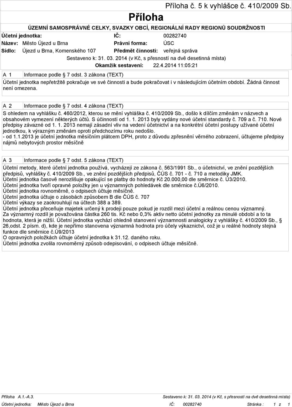 4 zákona (TEXT) S ohledem na vyhlášku č. 460/2012, kterou se mění vyhláška č. 410/2009 Sb., došlo k dílčím změnám v názvech a obsahovém vymezení některých účtů. S účinností od 1.